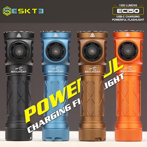 EC150 USB-C Rechargeable Pocket Flashlight - 1350 Lumen High-CRI EDC Torch (Orange)