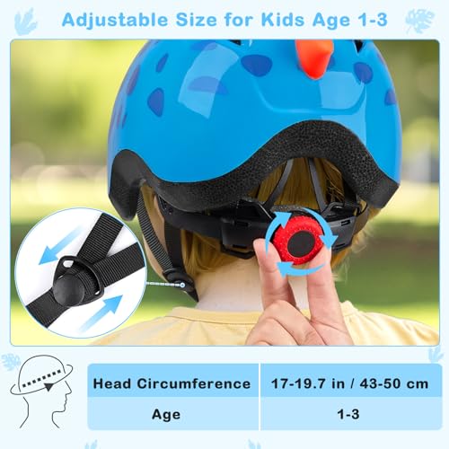 Cute Toddler Bike Helmet for Ages 1-3 - Adjustable Kids Safety Helmet with Animal Designs