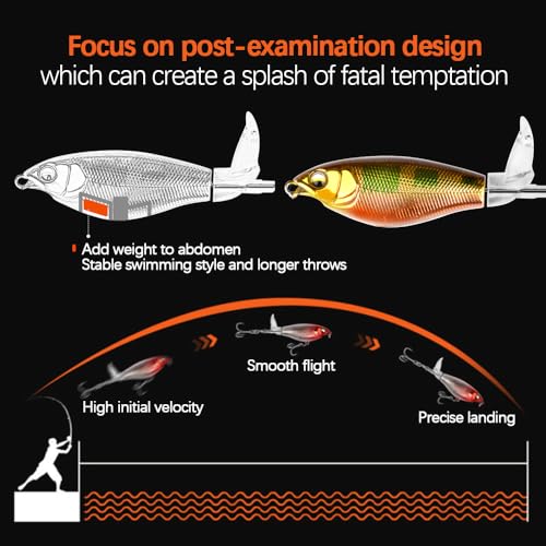 Whopper Popper Fishing Lure with 3D Eyes - Mixing Colors