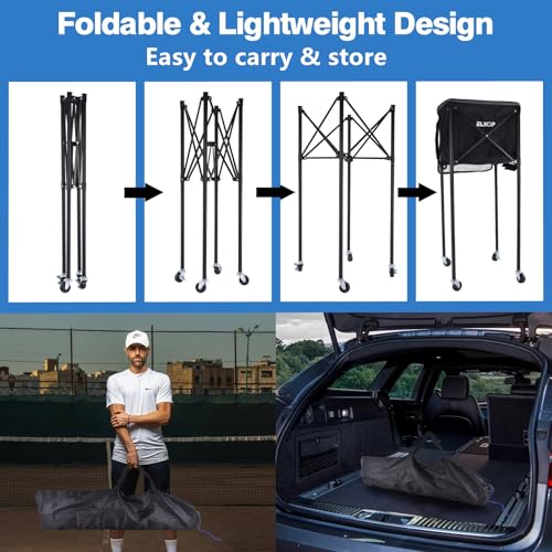 Portable Pickleball & Tennis Ball Hopper - Medium Capacity Carrier