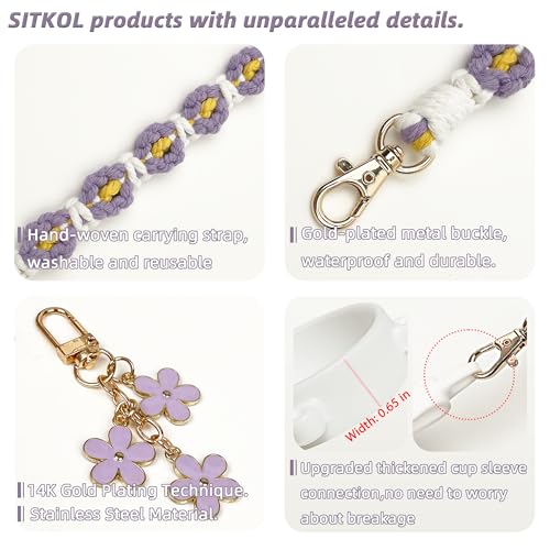 Owala Water Bottle Handle Strap & Charm Set - Purple