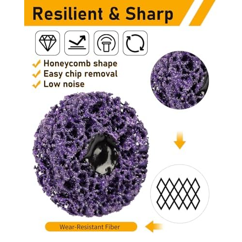 Paint Stripper Discs, 2" Effective Paint Remover for Metal, 5 PCS Quick Change Paint Eater with 1/4" Hex Shank, for Grinding Wood, Metal, Plastic and Fiberglass.