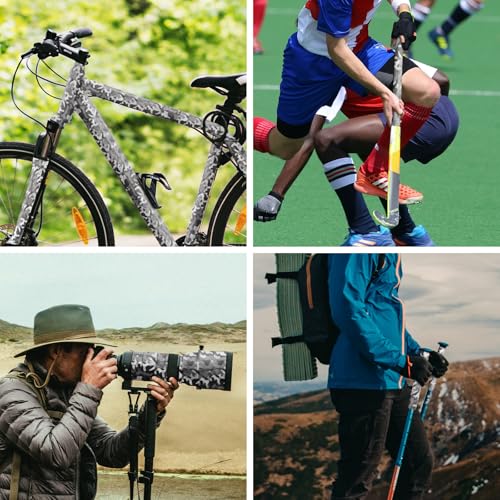 Treaful Black White Camo Wraps Tape 3in x 14.8ft Self-Adhesive Camouflage Bandage for Outdoor Sports