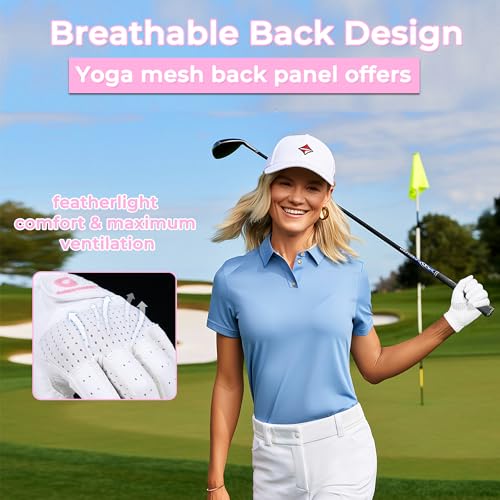 Breathable Women's Golf Gloves - Full White, Medium Size