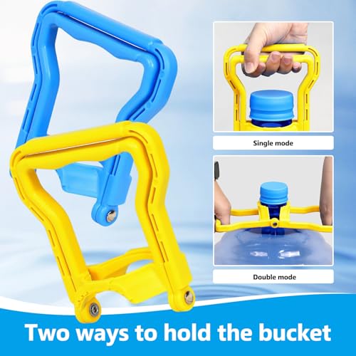 Heavy-Duty 5 Gallon Water Bottle Handle Carrier - 2 Pack, Blue