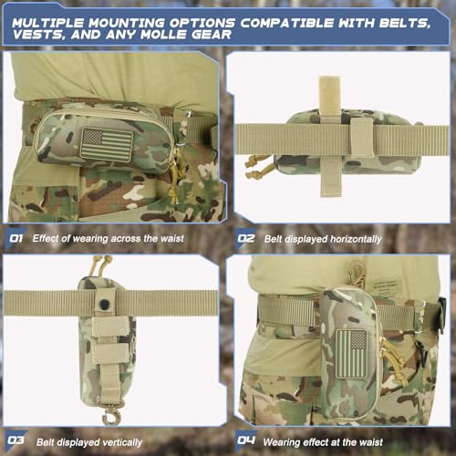 Tactical Molle Glasses Pouch | Semi-rigid Shell with Flag Patch