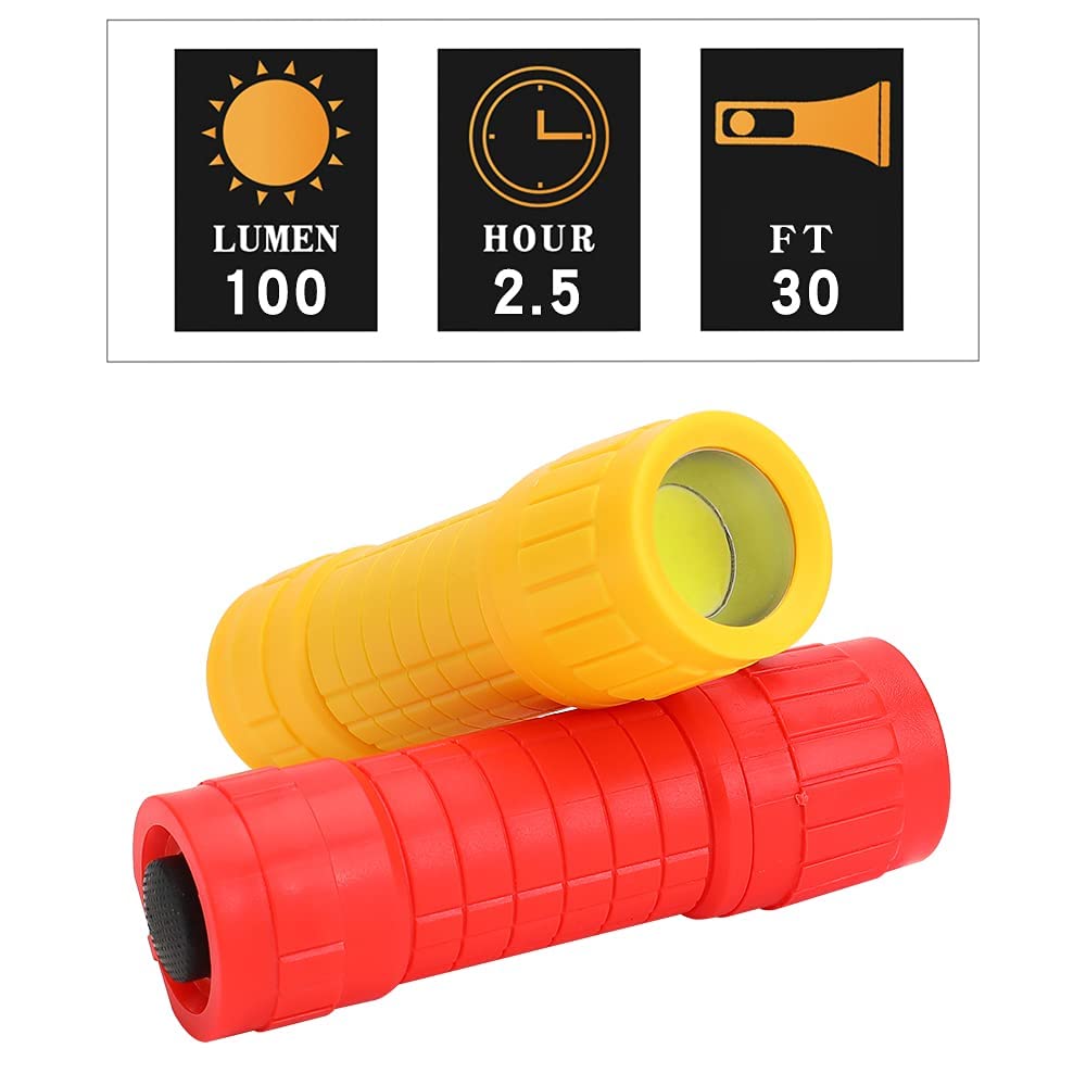 KunHe 5 Pack Plastic Small Mini LED Flashlight COB Flashlights for Kids 100 Lumen with Batteries High CRI for Bright Flash Light Kids Flashlights Christmas Gifts Stocking Stuffers