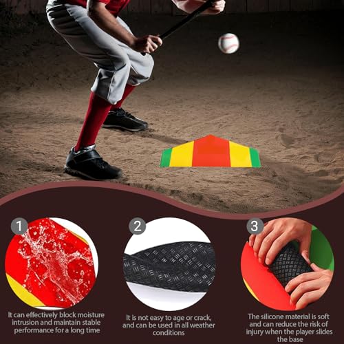 2 Pack Colored Baseball Home Plate 17 Inch Softball Pitching & Hitting Practice Mat