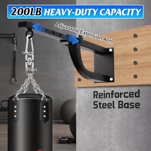 YORWHIN Adjustable Punching Bag Wall Mount, Heavy-Duty Boxing Hanger 17.1-24.8"