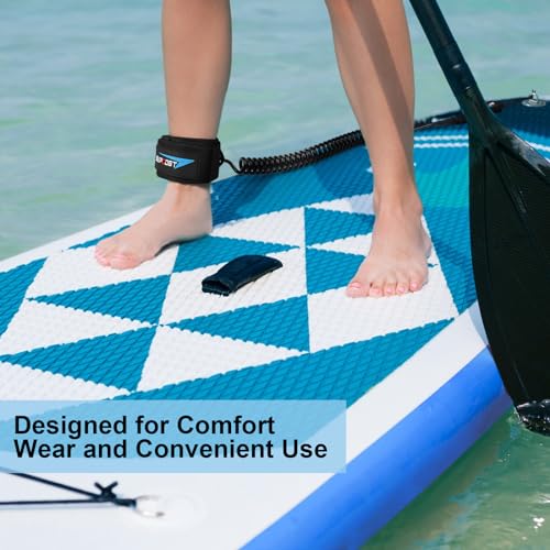 10ft Coiled Paddle Board Leash - Strong Urethane SUP Leash