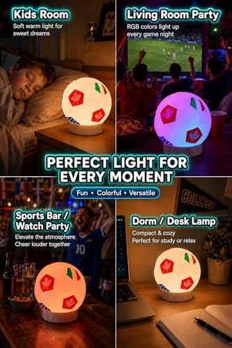 Soccer Ball LED Night Light - USB Rechargeable with 15+ Modes