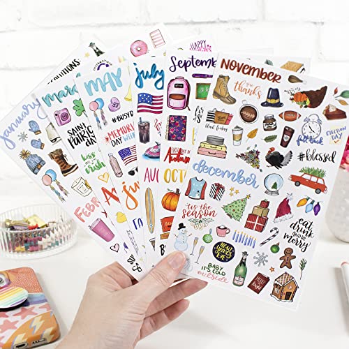 Holiday Seasonal Planner Sticker Sheets - Vintage Design, 310 Stickers