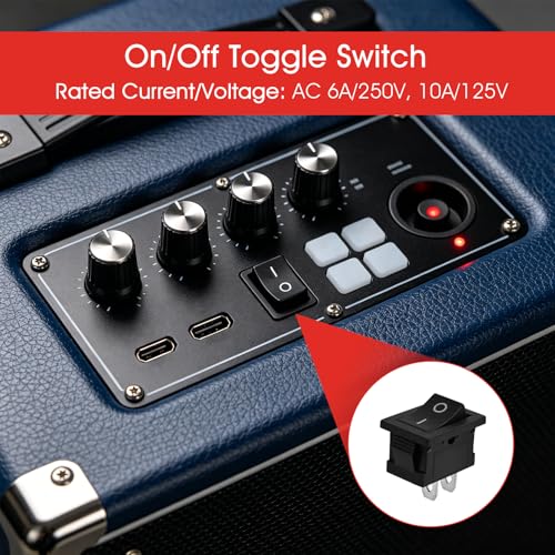 Mini Rocker Switch 2-Pin SPST 12V 20A - 10-Pack