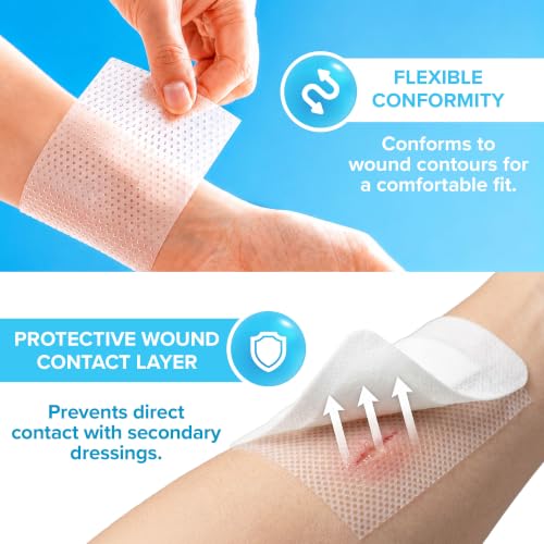Silicone Wound Contact Layer 3x4 Inch - Non-Adherent Dressing 20 Sheets