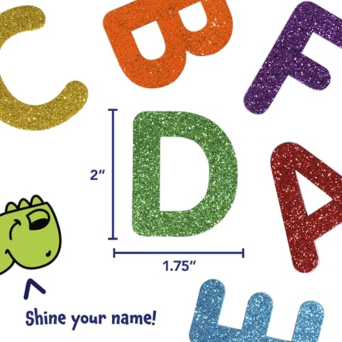 Glitter Foam Alphabet Stickers - Pack of 156 Self-Adhesive Letters