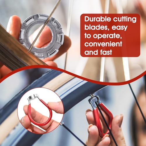 4-Piece Bicycle Spoke Wrench & Wheel Truing Tool Set with Tire Levers