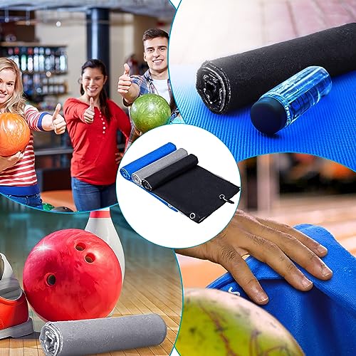 Bowling Towel Set with Clip - 3 Pack Absorbent Cotton Towels for Pins & Balls