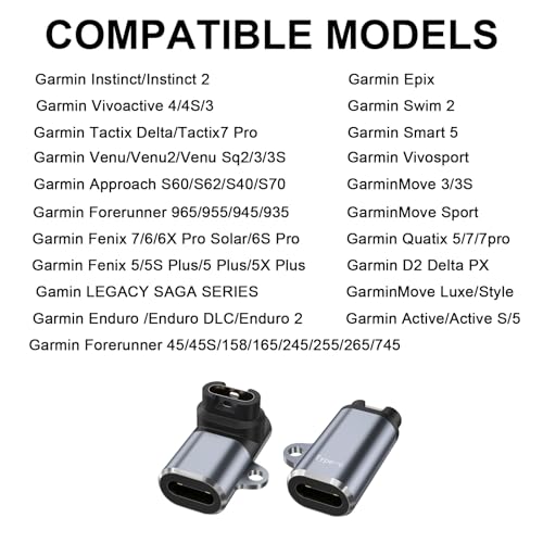Garmin Watch USB C Charger Adapter - 2 Pack, Fast Charging