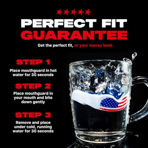 SAFEJAWZ Adult American Flag Mouth Guard Dual Layer Protective Sport Gear