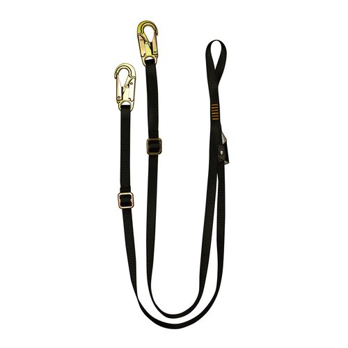 Fusion Y-Legged Zipline Lanyard with Steel Snap Hooks 23kN Black
