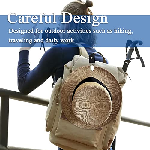 Hat Clip for Travel - PU Leather Multifunctional Duckbill Clip - Black & Blue