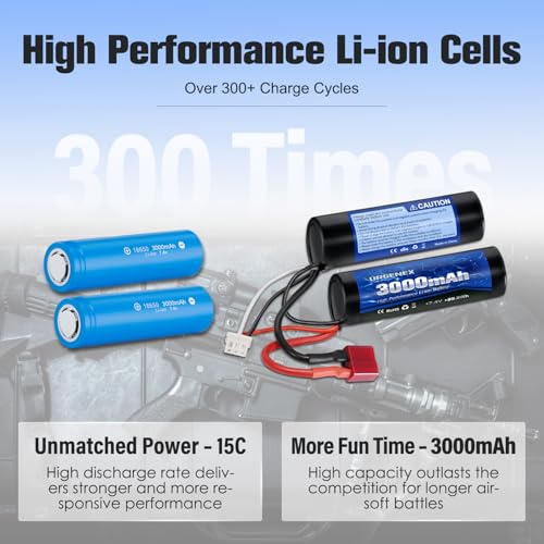 3000mAh 7.4V Nunchuck Airsoft Battery with Dean-Style T Plug