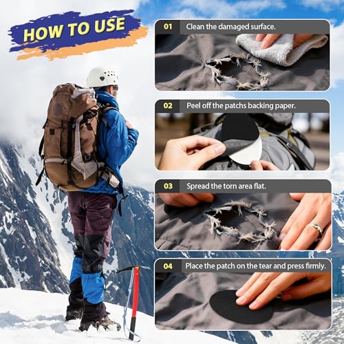 18 Pcs Down Jacket Repair Patch Kit - Waterproof Nylon Fabric