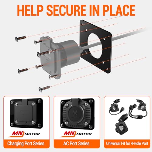 Golf Cart Charging Port Adapter for EZGO TXT - 4-Hole Polycarbonate Plate