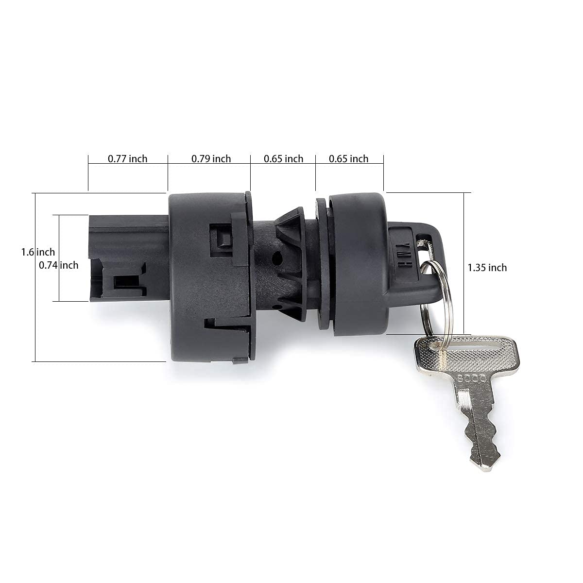 10L0L Golf Cart Ignition Key Switch Assembly for Yamaha G22, G29 Drive, Drive 2 Electric & Gas Golf Cart, Replace OEM JW1-H2510-00 JU2-H2510-20 JU2-H2510-10