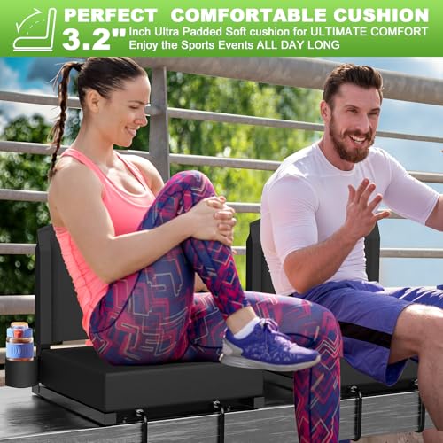 Portable Stadium Seat with Back Support - Black