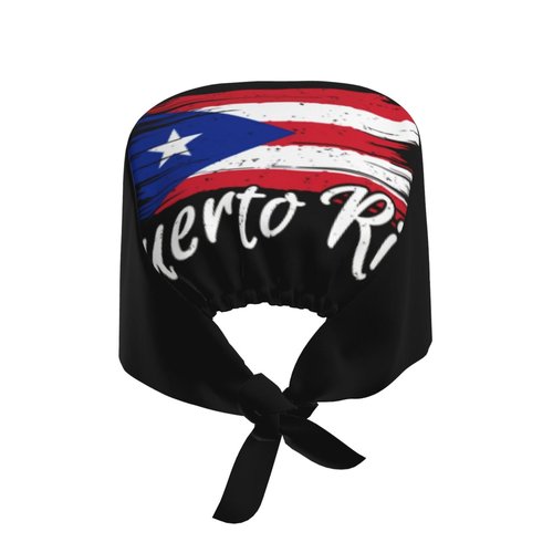 Cute Puerto Rico Flag Working Cap Women Men Cleaning Working Hats Adjustable Puerto Rican Tie Back Hats with Sweatband