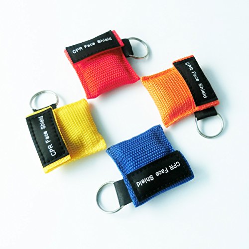 CPR Barrier Face Shield Pack with Keychain - 4 Colors