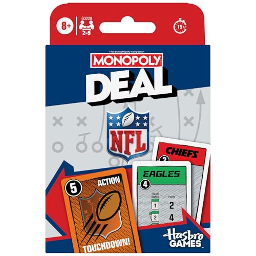 Monopoly Deal NFL Edition Card Game - Fast-Paced Family Fun