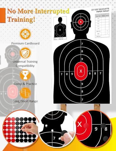 23x35 Inch Shooting Targets - High-Visibility Paper, 10 Pack