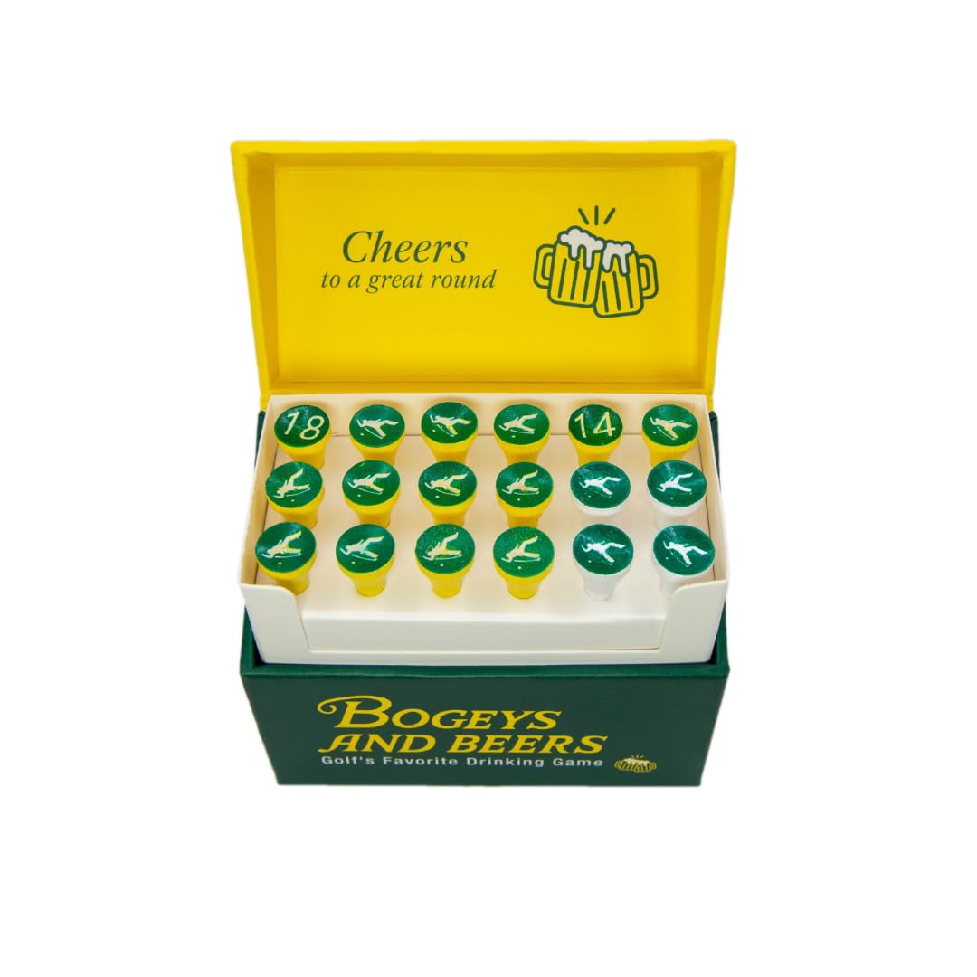 Bogeys and Beers | Golf Tees with a Twist | Play While You Golf | Fun Interactive On-Course Golf Tee Based Drinking Game | Perfect Golf Gift | Bachelor Party Novelty