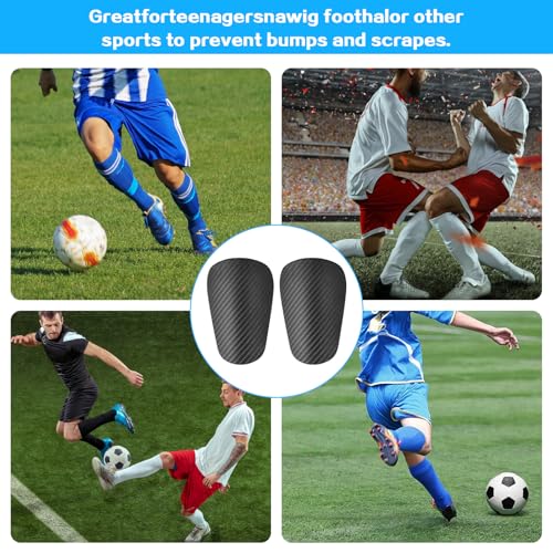 Mini Soccer Shin Guards - Lightweight Protective Pads for Youth & Adults - Black