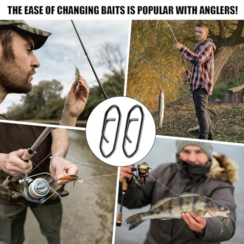 Medium Fishing Speed Clips - 50 Pcs Stainless Steel Quick Change Snaps