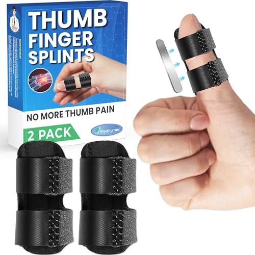 Thumb Splint for Pain Relief - Adjustable Support (2 Pack) - No Ice Packs