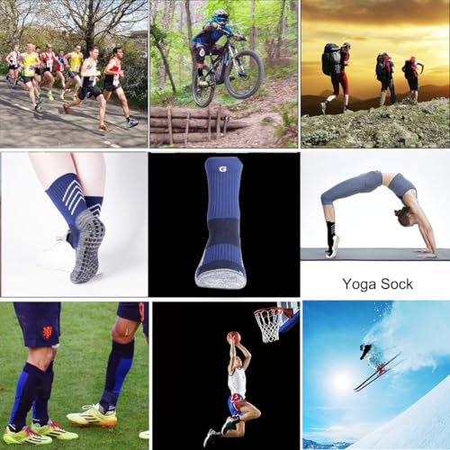 Anti-Slip Sports Socks for Men & Women - Medium Navy, 3 Pairs