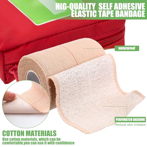 Geiserailie 3 Inch Self-Adhesive Elastic Bandage Wrap - 12 Rolls, Sports & Pets Use