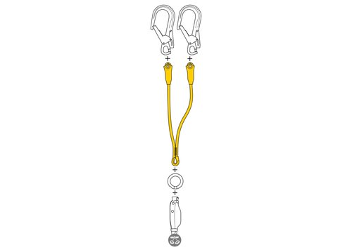 PETZL, Jane Y Lanyard 60/60, Double Lanyard for Making a Fall Arrest Lanyard, ANSI