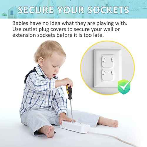 4our Kiddies Baby-Proof Outlet Covers (60 Pack) - Child Safety Electric Plug Protectors to Prevent Power Shock