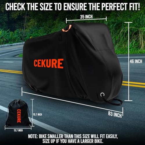 CEKURE 83x35x46 Inch Waterproof Heavy Duty Bike Cover for 2-3 Bikes