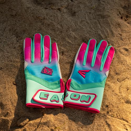 Easton Walk-Off Ethos Baseball Batting Gloves Spring Break Edition - Aqua Pink Youth & Adult Sizes