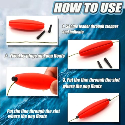 Fishing Floats Slotted - Peg Floats for Catfish - 1.5in, 9pcs