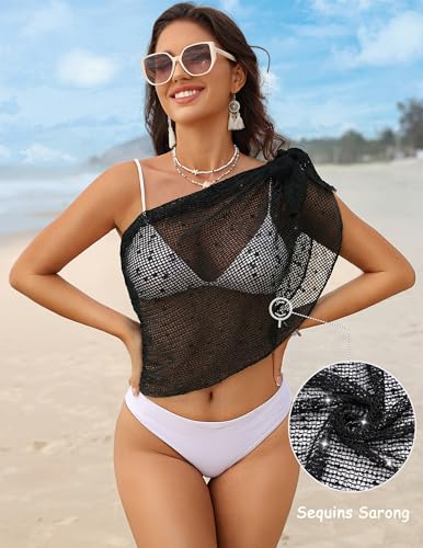Ekouaer Sarong Wraps for Women Beach Cover Up Short Crochet Coverup