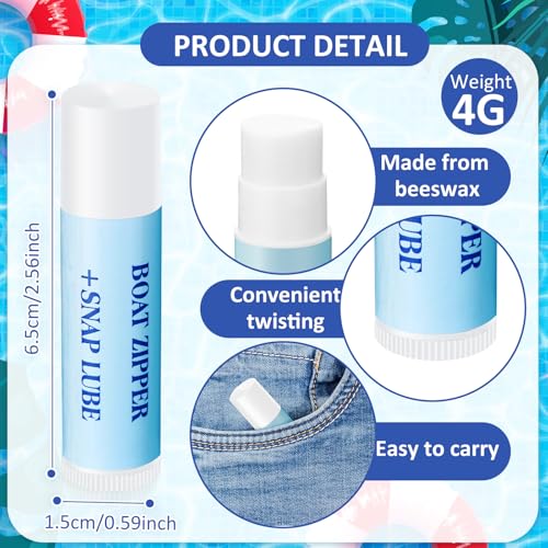 Marine Zipper Lubricant Stick - Snap & Zip Wax for Boats, Tents, Backpacks - 3 Pack