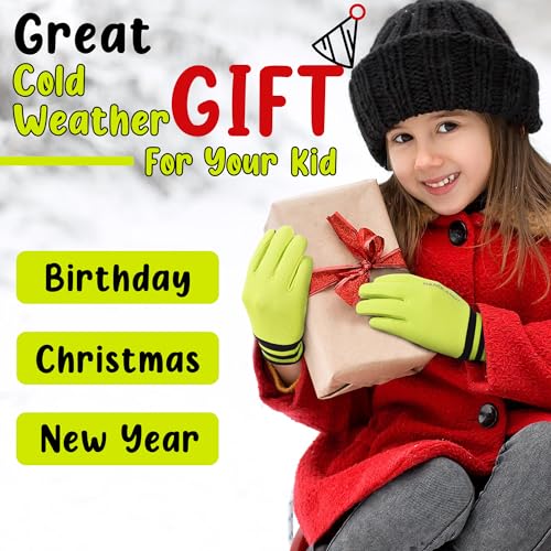 Kids Horse Riding Gloves with Silicone Grip - Green, Medium