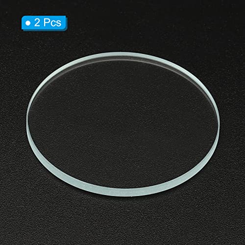 Flashlight Lens Replacement - 1.38" Dia Glass Lens, 2 Pcs