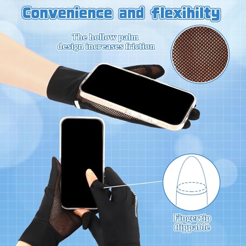 UV Sun Protection Driving Gloves for Women - Black